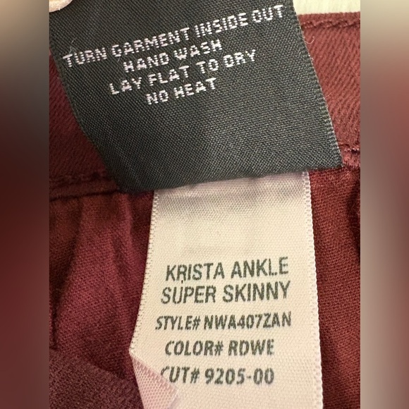 Krista Ankle super skinny Burgundy waxy Skinny Jeans - Picture 9 of 10